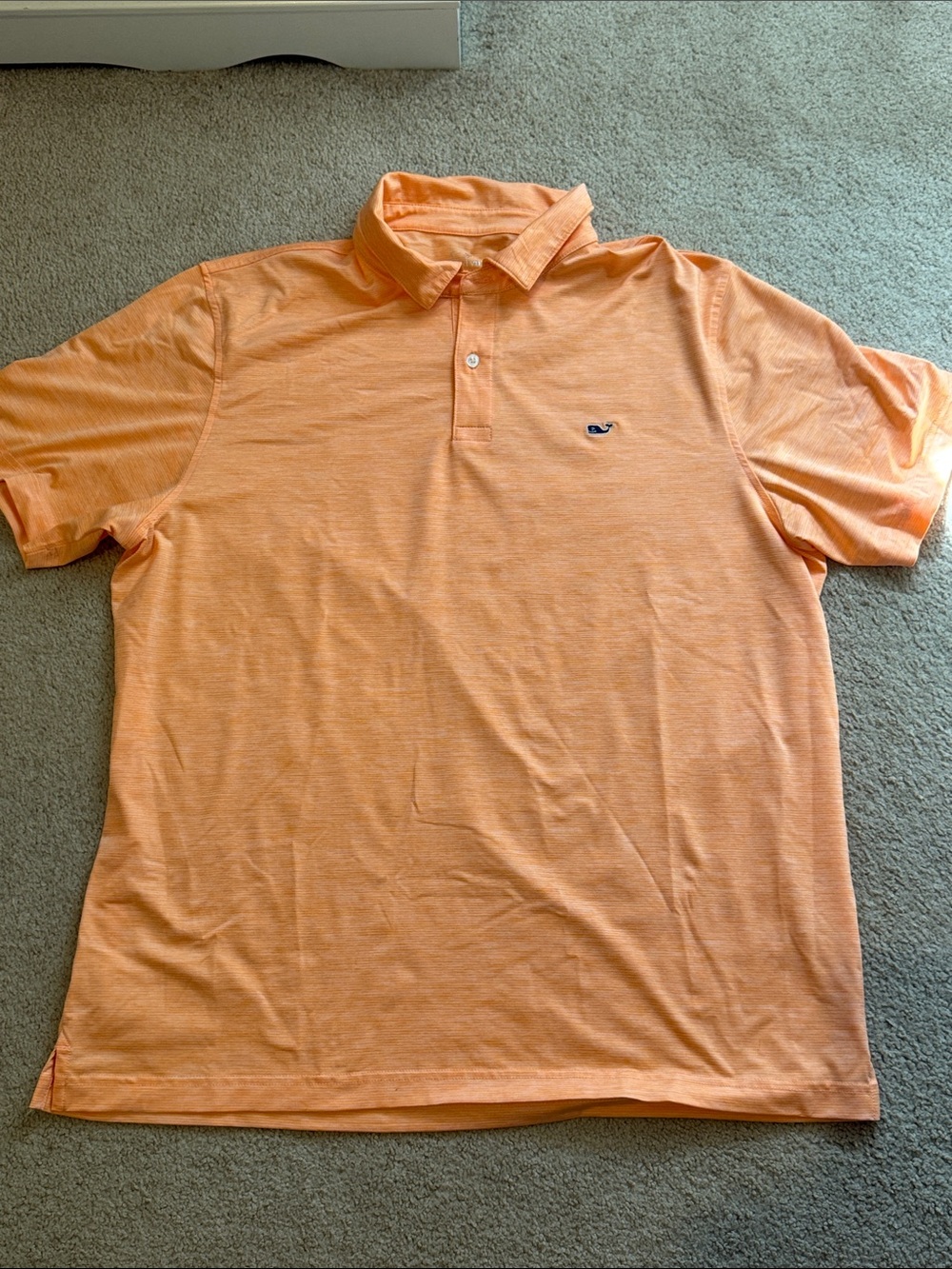XL Vineyard Vines Men's bright Orange performance Polo with Whale Logo